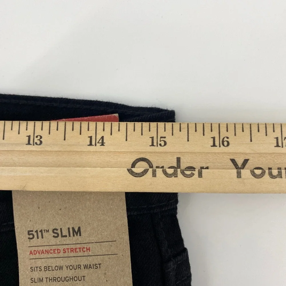 NEW Levi's 511 Jeans Slim Mens Tag 30x32 Fits 30x31 Black Advanced Stretch